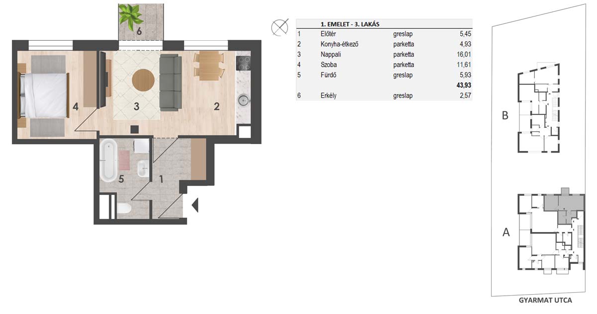 1. Emelet3. lakás79.880.000 Ft