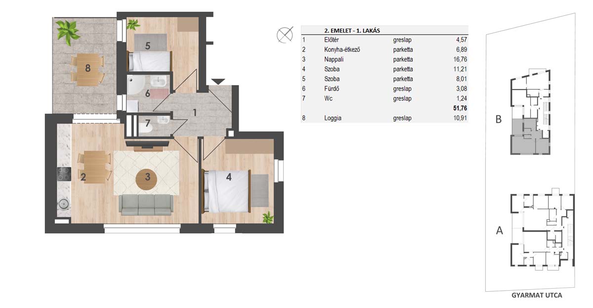 2. Emelet1. lakás109.990.000 Ft