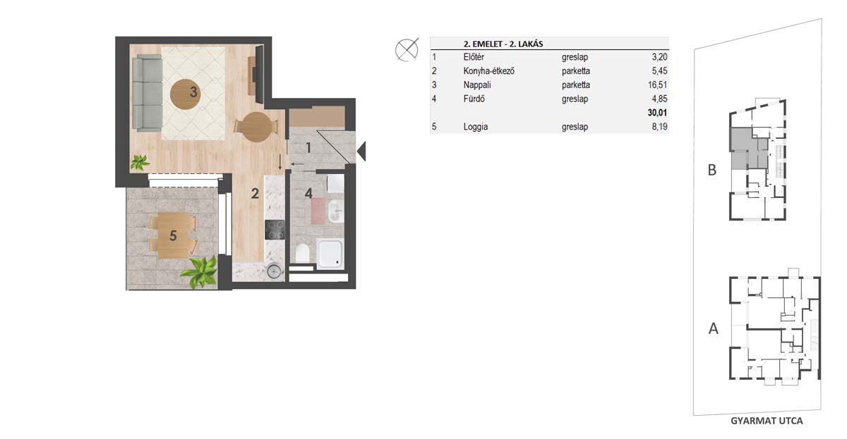 2. Emelet2. lakás63.990.000 Ft
